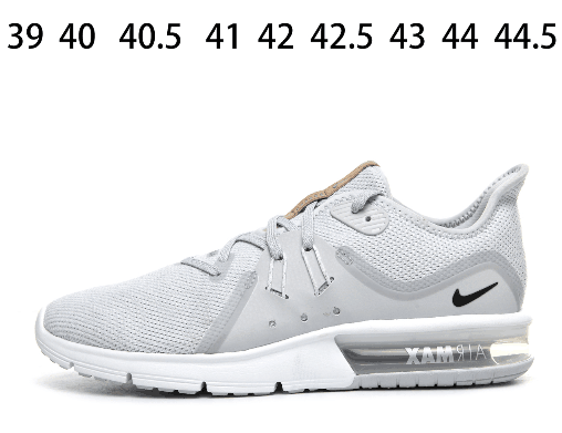 Nike Air Max Sequent 3 White Grey Shoes - Click Image to Close